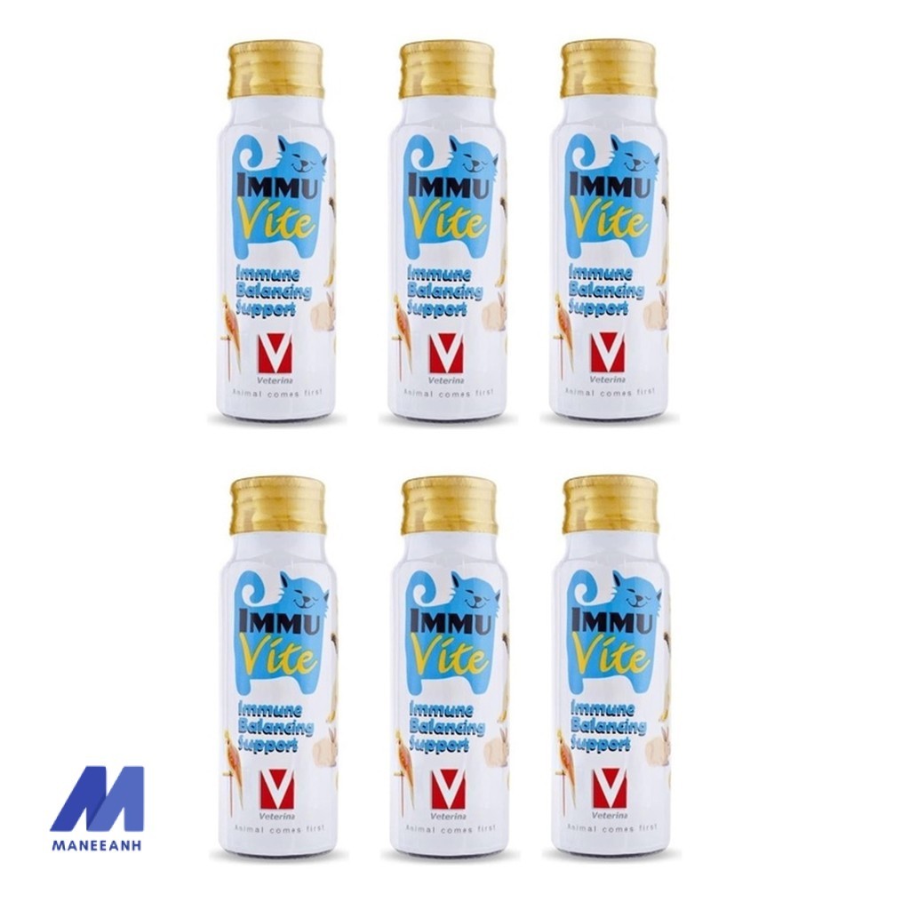 6 ขวด Immu Vite วิตามินเสริมภูมิคุ้มกันสำหรับเเมว นก กระต่าย ชนิดน้ำ 50CC.
