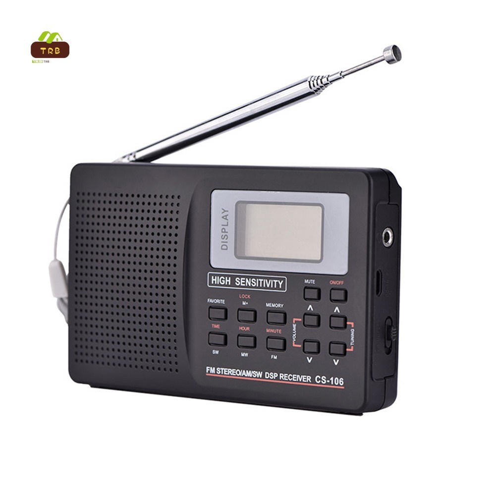 Portable Digital World Full Band Radio Receiver วิทยุ AM/FM/SW/MW พร้อมเสาอากาศภายนอก