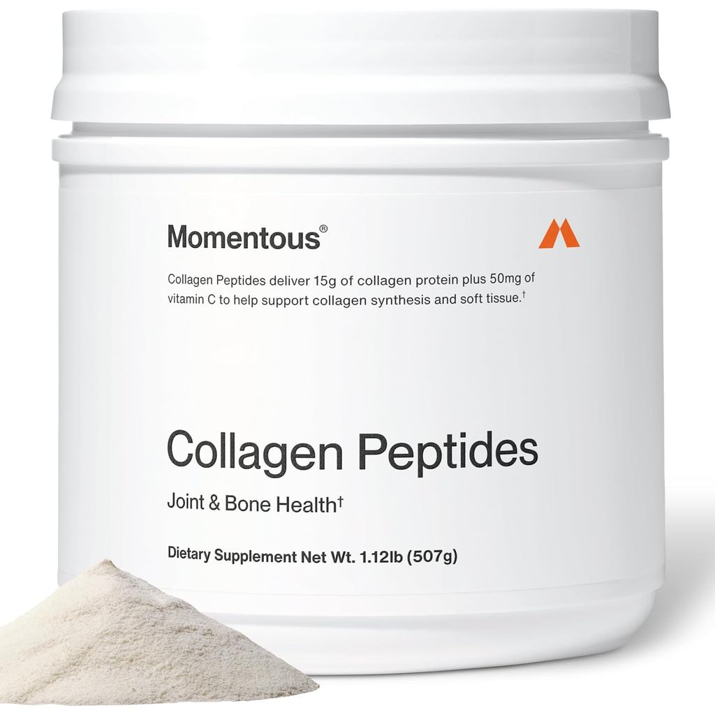 Momentous Grass-Fed Collagen Peptides Powder - ผงโปรตีนคอลลาเจนพร้อม Fortigel & Vitamin C สําหรับผม 