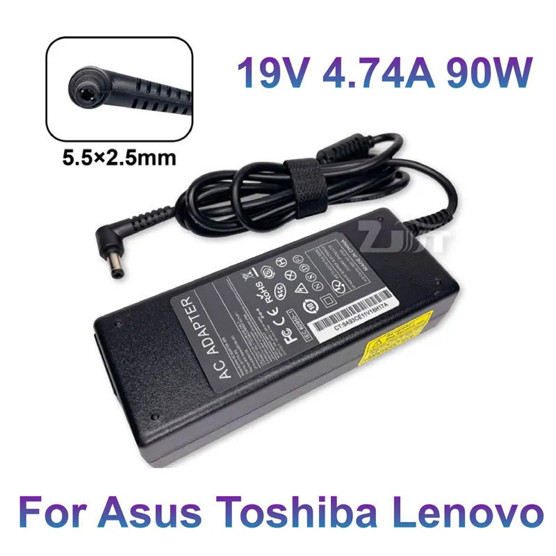 19V 4.74A 90W 5.5x2.5mm AC แล็ปท็อปอะแดปเตอร์ชาร์จเข้ากันได้กับ ASUS ACER Toshiba LITEON Delta Gatew
