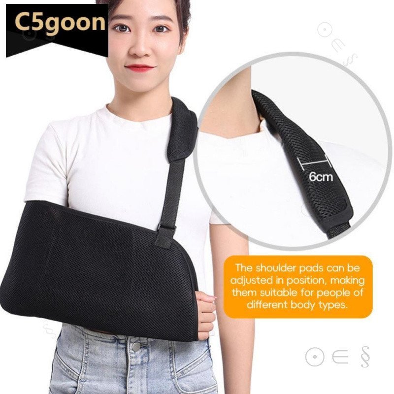 C5GOON Breathable Forearm สลิงสําหรับแตกหักปรับแขนไหล่ Immobilizizer คอไหล่ข้อมือสนับสนุนกีฬาการบาดเ