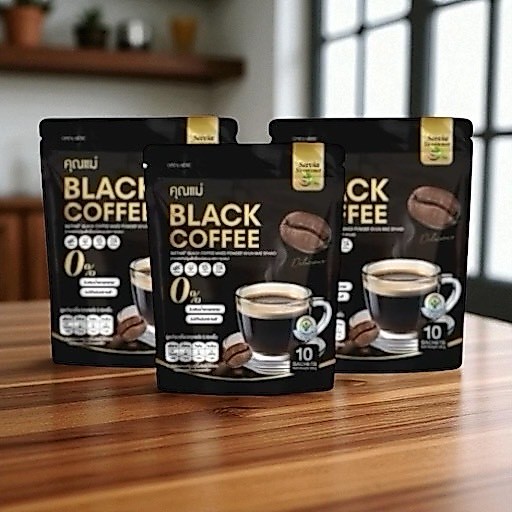 ✅ส่งฟรี✅(3ห่อ30ซอง) กาแฟดำคุณแม่ black Coffee (3ห่อ30ซอง)