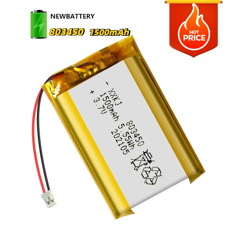 ใหม่ 3.7V 1500mAh 803450 Polymer Lithium Battery Li-Polymer แบตเตอรี่ชาร์จสําหรับเครื่องมือไฟฟ้า GPS