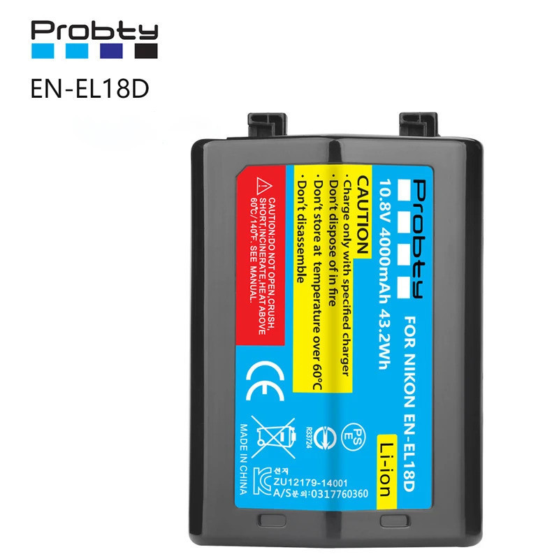 10.8V 4000mAh EN-EL18D EN-EL18d ENEL18d แบตเตอรี่ลิเธียมแบบชาร์จไฟได้สําหรับ Nikon Z9 D800 D4 D4S D5