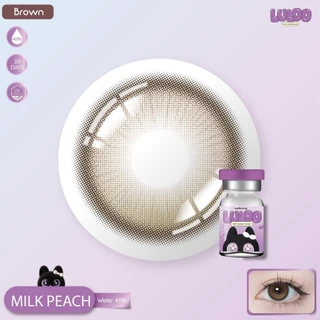 คอนแทคเลนส์(บิ๊กอาย)🔥Milk Peach🔥(LuLoo) สี : Brown / Gray รายเดือน มีค่าสายตา