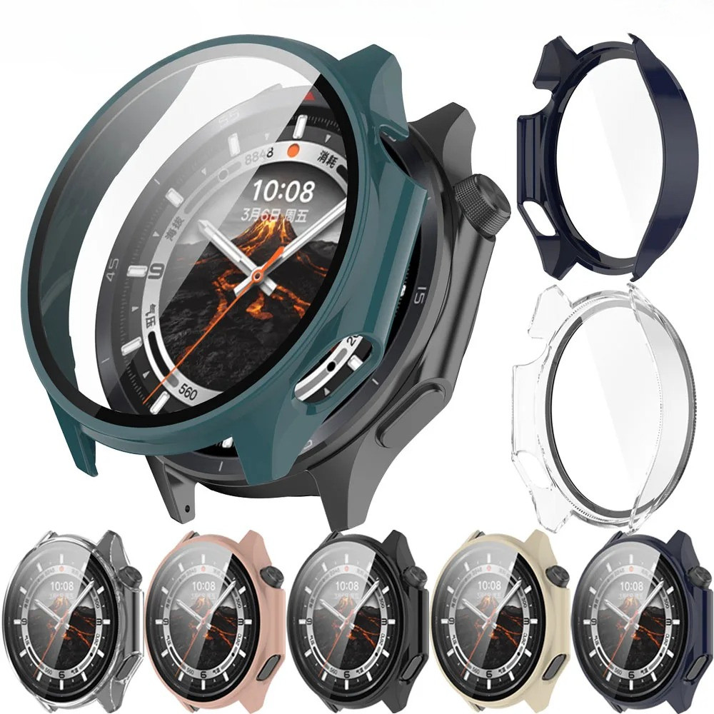 สําหรับ Oneplus Watch 3 4 43 มม.PC + กระจกนิรภัยสมาร์ทวอท์ชกันชนคลุมทั้งหมด Protector Shell อุปกรณ์เ