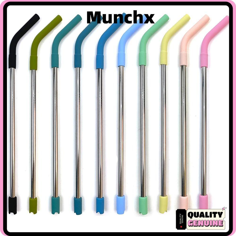 MUNCHX หลอดโค้งตรง, อุปกรณ์ขวดพร้อมเคล็ดลับซิลิโคนหลอดดื่ม, เครื่องดื่มสแตนเลสทนต่ออุณหภูมิสูงที่สร้างสรรค์สําหรับขวด
