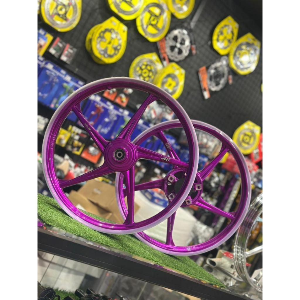 AJI RACING STRIKE Y15 Y16 V1 ( S-RACE 4 SCREW DEPAN ) / Y125Z Y125ZR LC 5S V8 FI SPORT RIM สีม่วง UN
