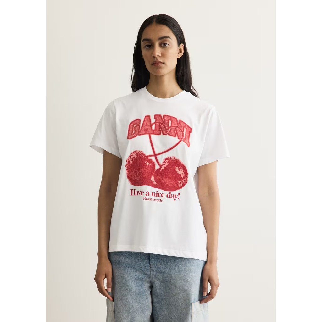 [SR-STUDIO] GA 2026 Letter Printing Hot Bead Printing Pure Cotton Loose Short Sleeve Long Sleeve T-Shirt VL9F