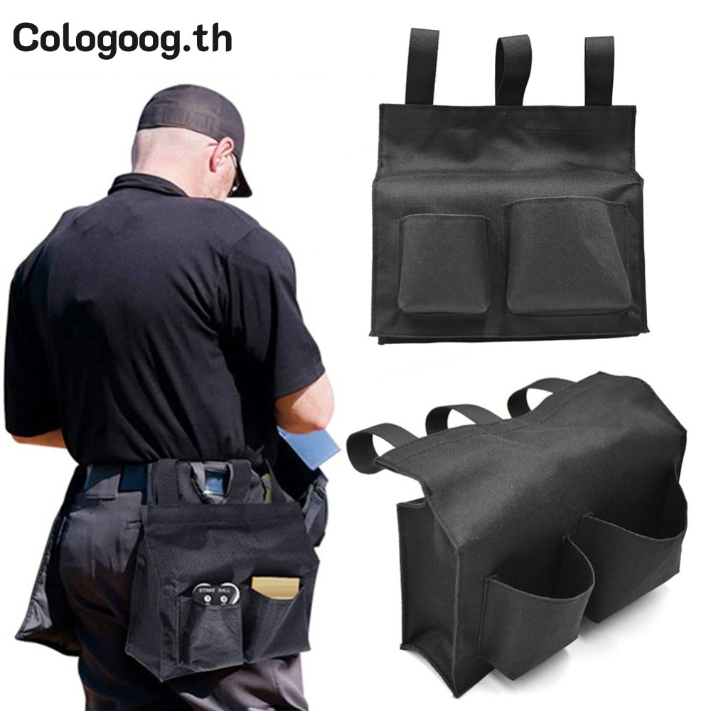 [colog-th] Baseball Umpire Ball Bag with 2 Pockets Oxford Cloth Umpire Bag Large Capacity Black Umpi