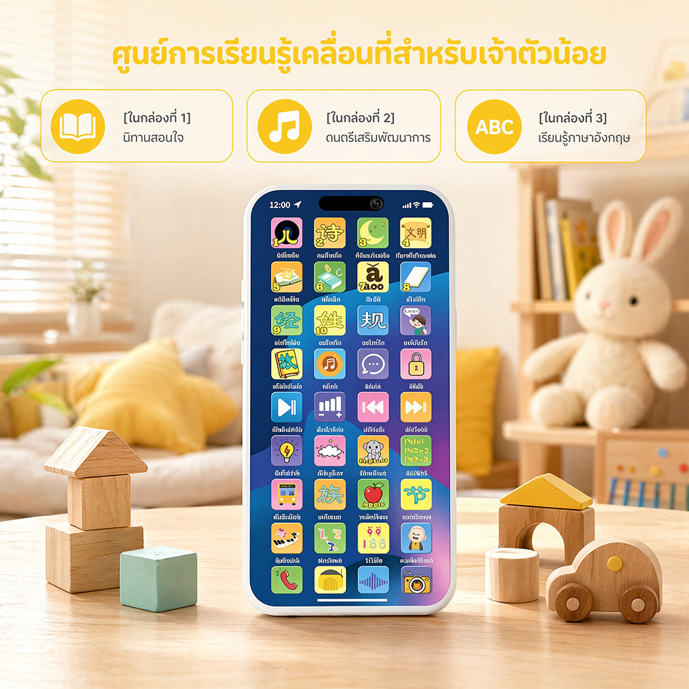 โทรศัพท์ของเล่น 28 ปุ่ม เสริมทักษะ ฝึกฟังพูด ของเล่น ของขวัญวันเกิดสำหรับเด็กอายุ 0-3-6 ปี