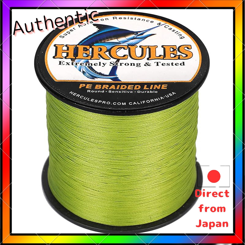 HERCULES PE Line Fishing Line 4-Strand Braided, 15 Colors, Casting PE X4 Line, High Strength, High S