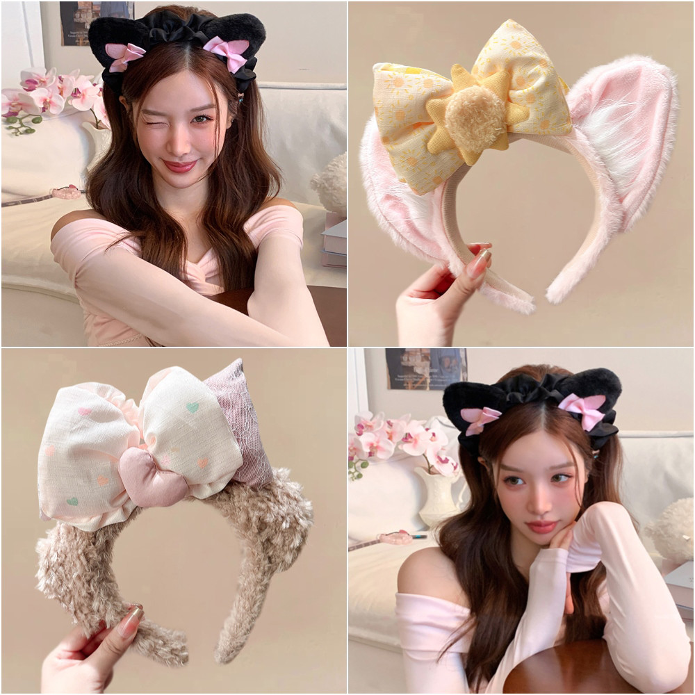 ที่คาดผมสไตล์หูแมวน่ารัก แบบ 3D กะทัดรัดสำหรับสาวๆ