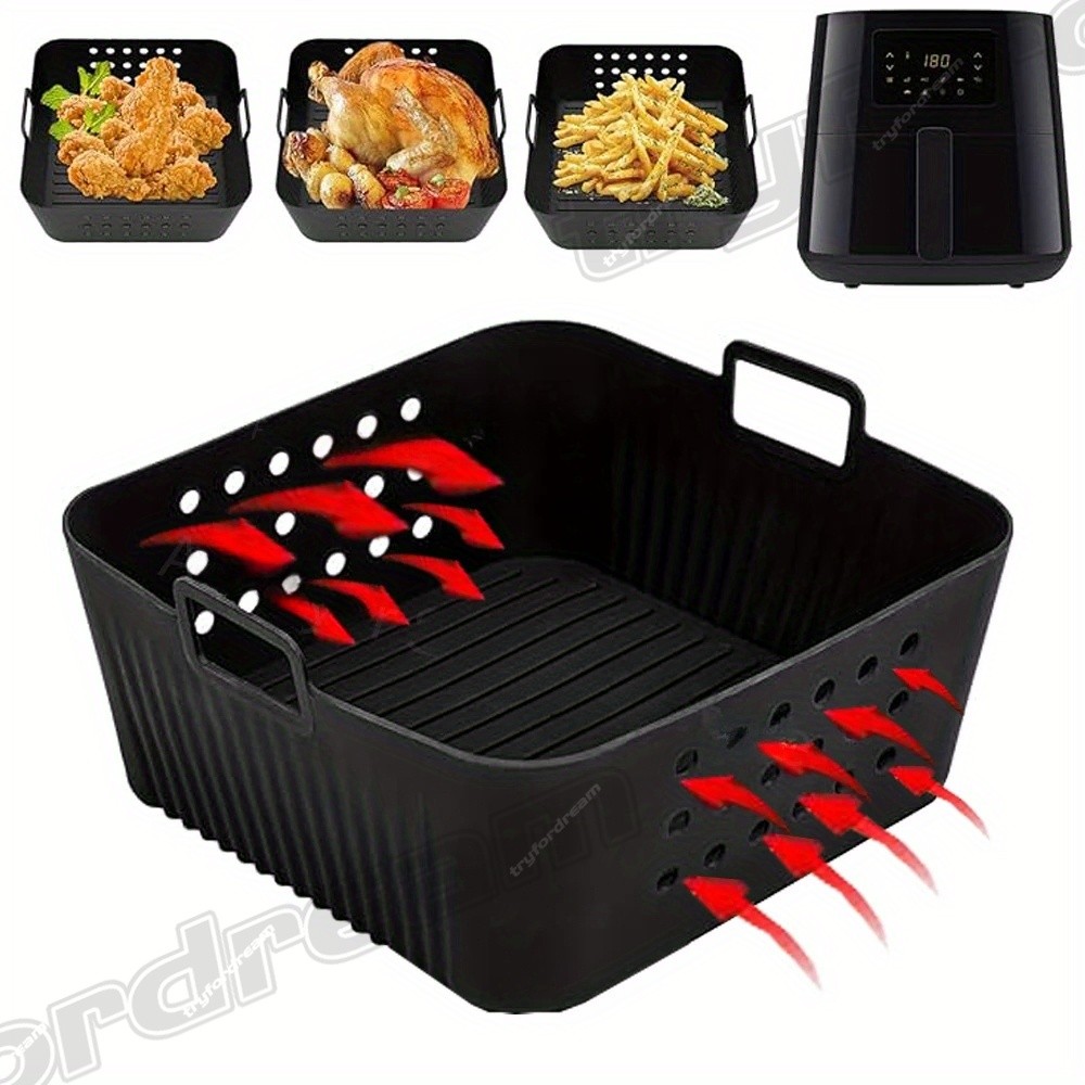 7.87 นิ้วReusable square Air FryerซิลิโคนสําหรับNinja AF180 AF140 Air FryerสําหรับPhilips HD9270 Air