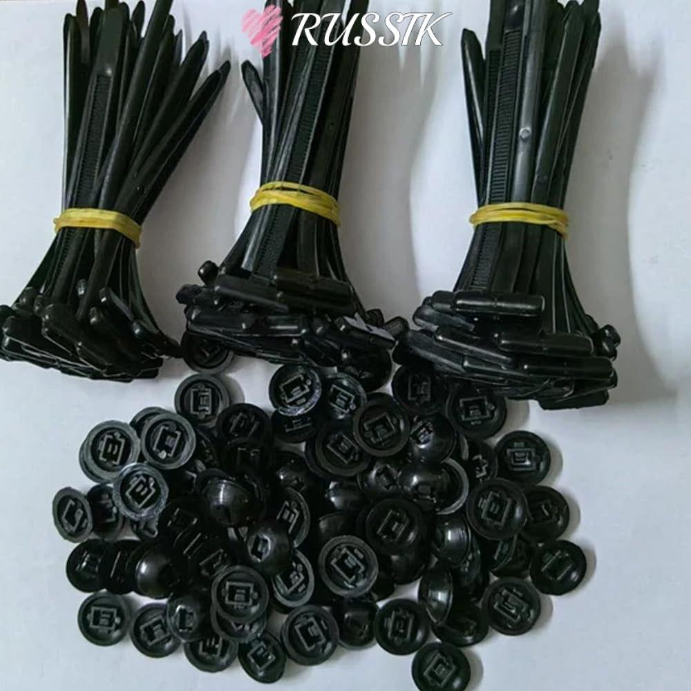 RUSSIK 20/50100 ชิ้น Heavy Duty ไนลอน Zip Ties, อเนกประสงค์สายผูกไนลอน Universal BUCKLE, ไนลอนหัวเข็มขัด Self-Locking Tie Holder รถทุกวันซ่อม