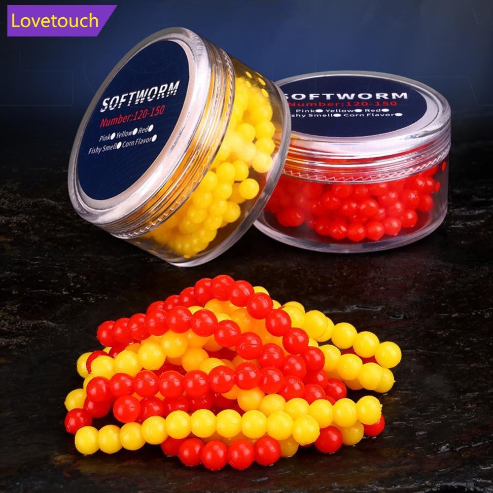 LOVETOUCH 1 กล่อง 2/3/4/5 มม.ระงับลูกปัดสําหรับล้อเล่นตกปลาสตรอเบอร์รี่ข้าวโพดหอม TPR Lure Root ตกปล