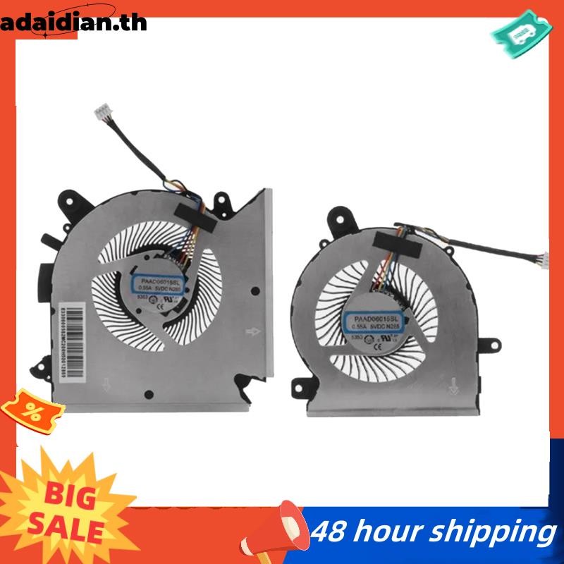 CPU + GPU พัดลมระบายความร้อนสําหรับ GF63 MS-16R1 MS-16R2 GF65 WF65 MS-16R3 MS-16R5 แล็ปท็อป CPU พัดล