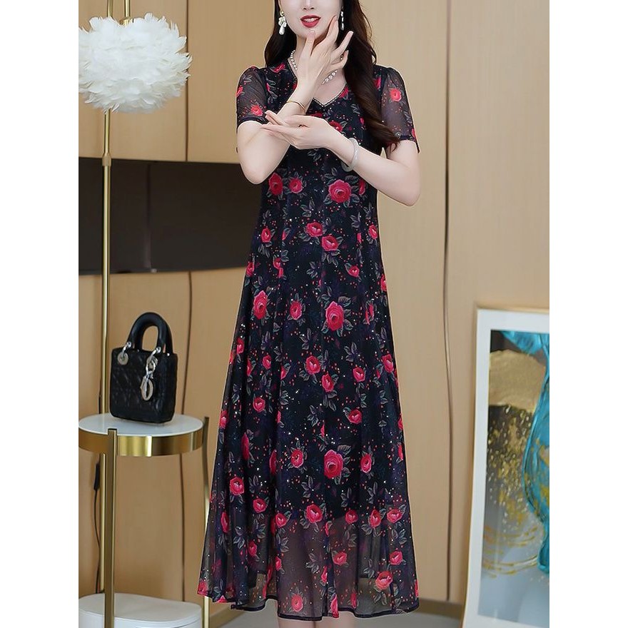 0829Ou Ruofeng พิมพ์กระโปรง 2025 แฟชั่นสตรีและBeauti欧风亮花裙子2025年妈妈妈妈妈妈妈妈妈妈妈妈妈妈妈妈妈妈妈妈妈妈妈妈妈妈妈妈妈妈妈妈妈妈妈妈妈