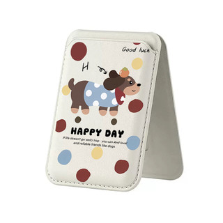 Happy Puppy Pattern Wallet for iPhone 16 15 14 13 12 pro Max 16Plus 17PROMAX Card Phone Holder for Case Pocket Cover