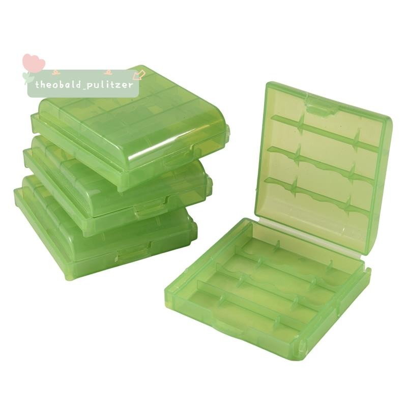 แพ็ค 4 ชิ้น AA / AAA Battery Storage Hard Case Box-Green
