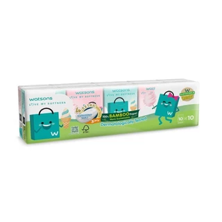 Watsons วัตสัน กระดาษทิชชูแบบพกพา (Watsbag 3) 3 ชั้น 10 แผ่น x 10 ซอง.