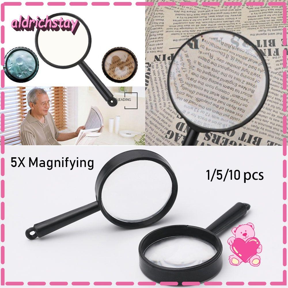 EXODUS 1/5/10pcs 5X แว่นขยายพลาสติกแมลง viewer 25 มม.เลนส์กระจกอ่านหนังสือ