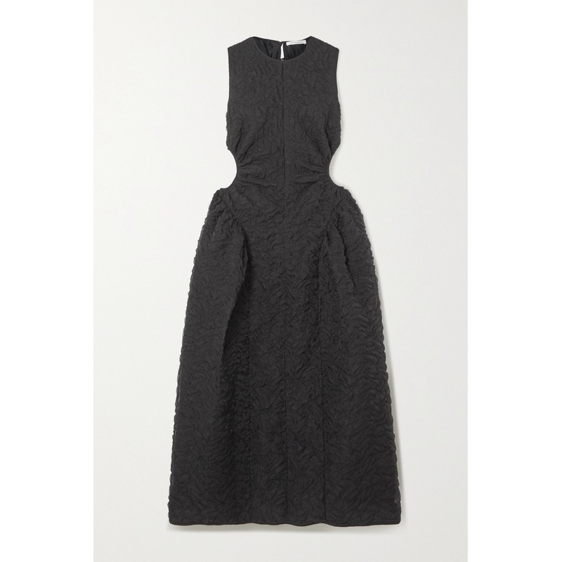 CECILIE BAHNSEN กระโปรงตัวเล็กแบบแมทสีดำ สำหรับปี 2023