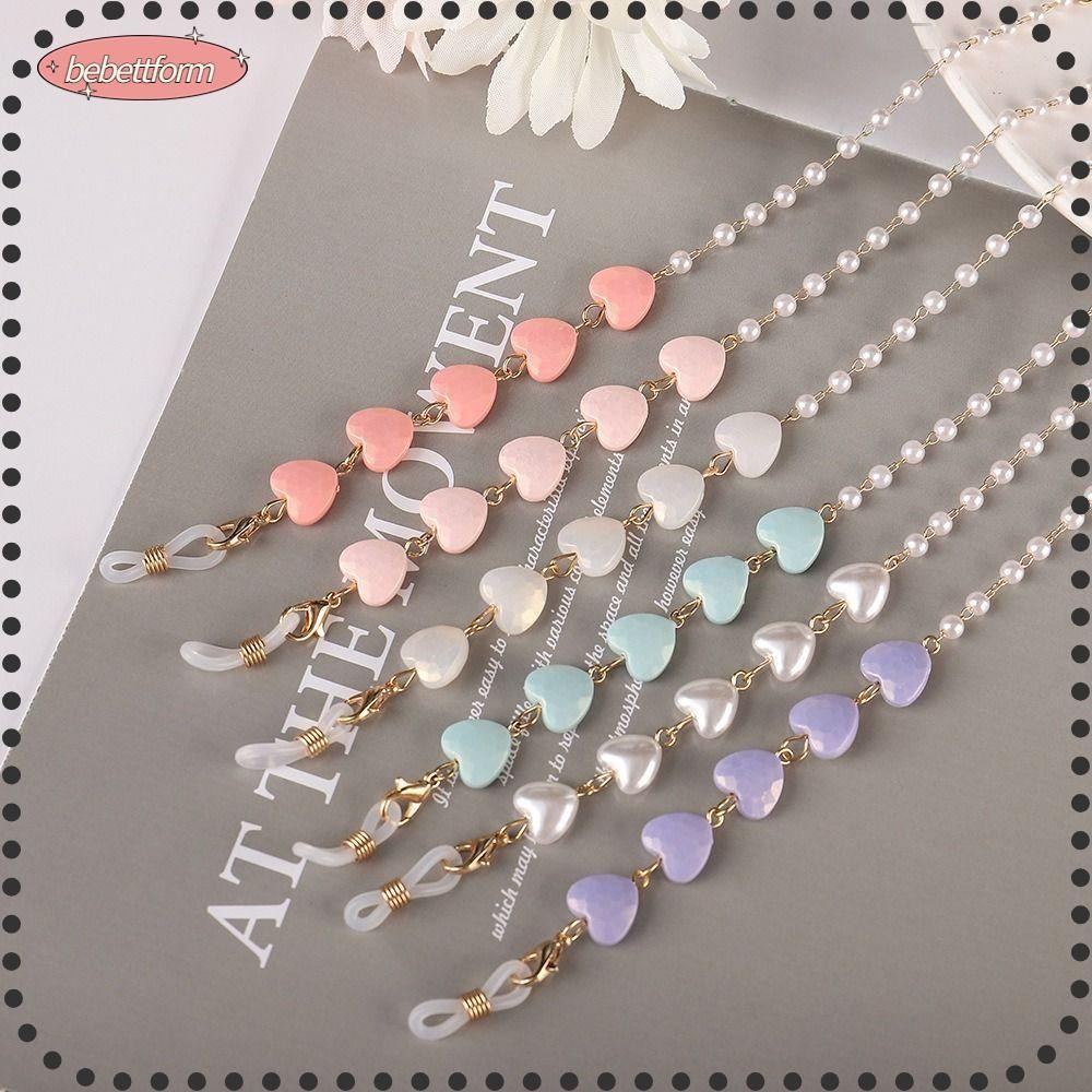 BEBETT Love แว่นตาโซ่ Elegant ส่วนบุคคลโซ่โลหะรูปหัวใจสายคล้องคอ String แฟชั่นหน้ากาก Anti-lost Chains