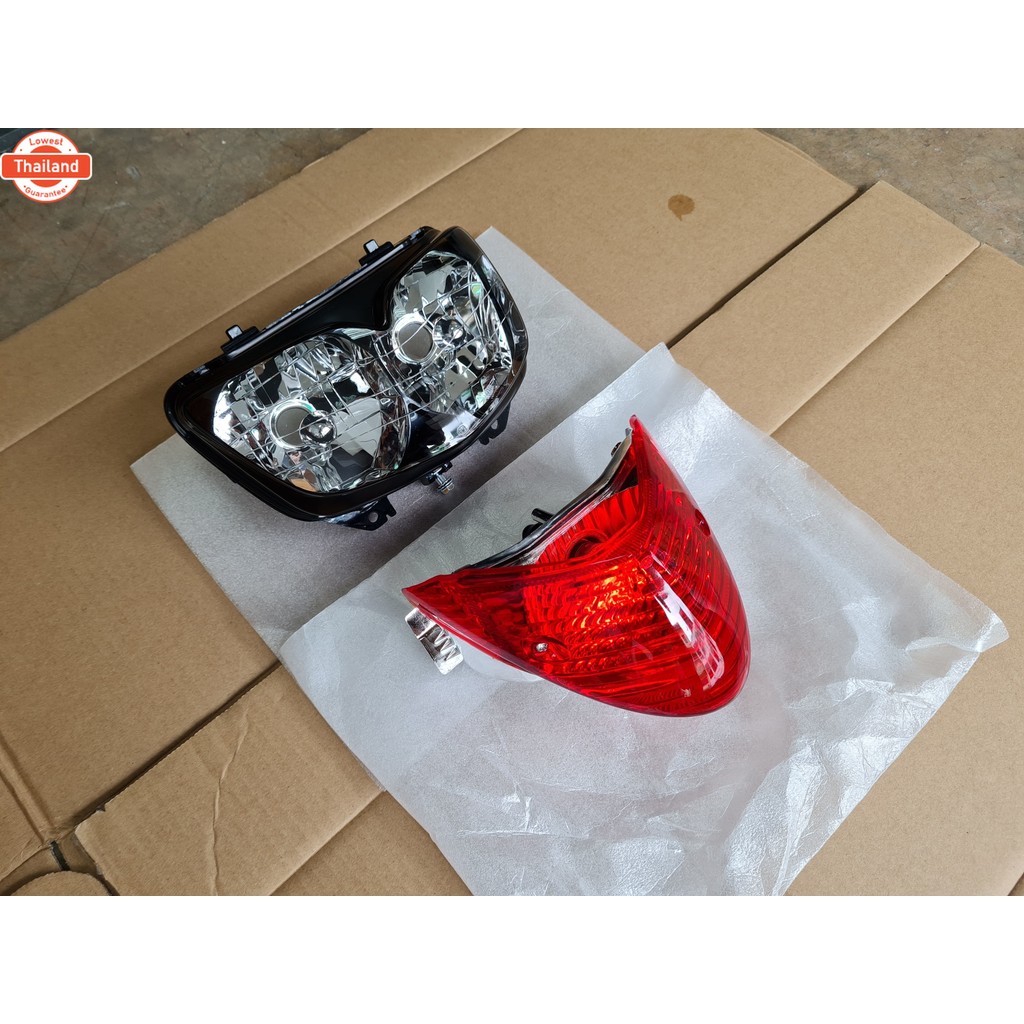 ชุดไฟหน้า Ls 125 ใหม่ ไฟท้าย Ls 125 ตัวใหม่ ตาเพชร พร้อมหลอด+ขั้ว