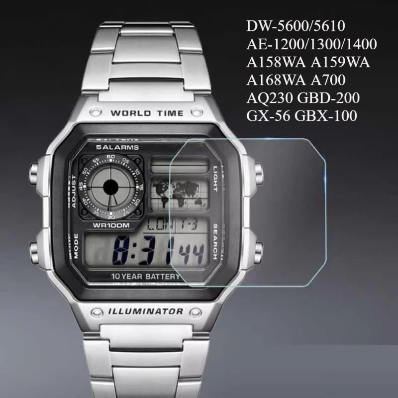 3pcs ป้องกันหน้าจอฟิล์มสําหรับ Casio DW-5600/610 AE-1200/1300/1400 A158WA A159WA A168WA A700 AQ230 G