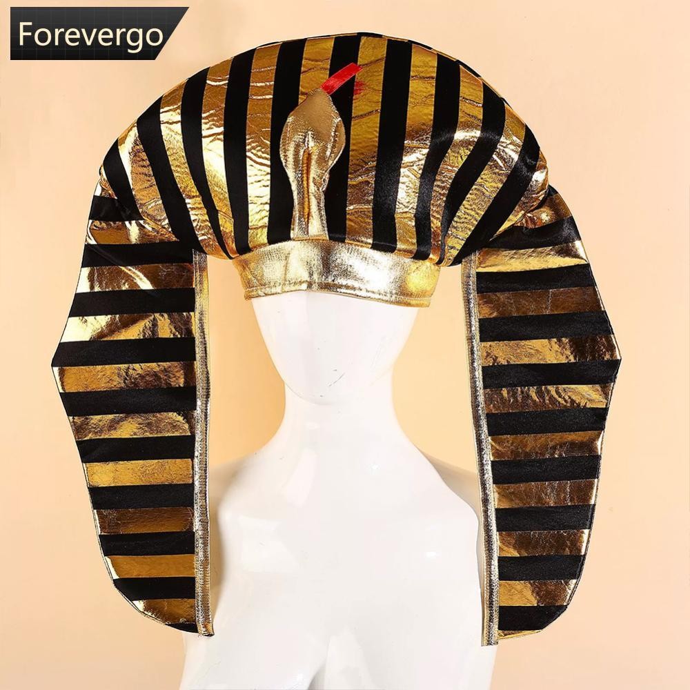 FVG ฮาโลวีนโกลเด้นฟาโรห์หมวกหัวงูหมวกเครื่องแต่งกาย Props หน้ากากคอสเพลย์ Prop