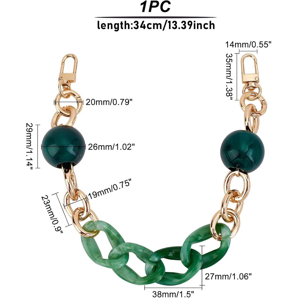กระเป๋าชูก้าร์ขนาด 13 นิ้ว ทำจากอะคริลิกและเรซิน มีสายโซ่และสายสะพาย สามารถปรับแต่งได้ สไตล์คลัตช์โซ