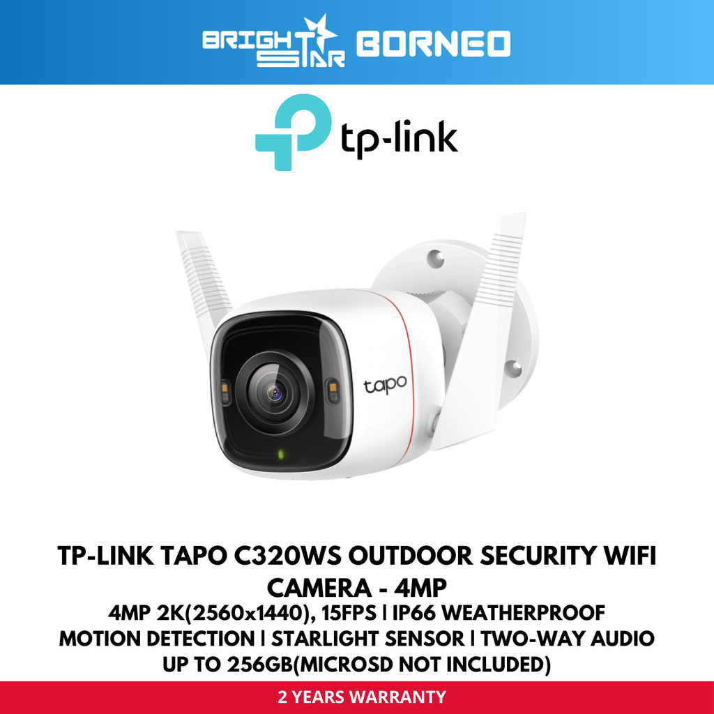 TP-LINK TAPO C320WS กล้อง Wifi รักษาความปลอดภัยกลางแจ้ง - 4MP