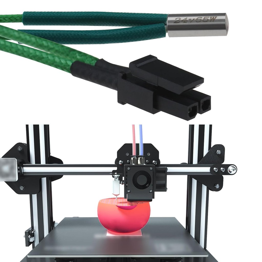 สร้างความคิด 3D เครื่องพิมพ์ตลับหมึกเครื่องทําความร้อน 24V 65W และเทอร์มิสเตอร์ NTC100K 3950B -40?~3