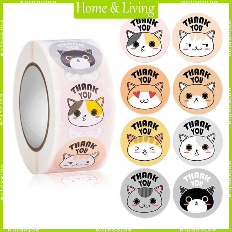 AOTOO 500 ชิ้นสติกเกอร์สัตว์น่ารักม้วนป้ายน่ารักสําหรับกล่องหัตถกรรม DIY Decros