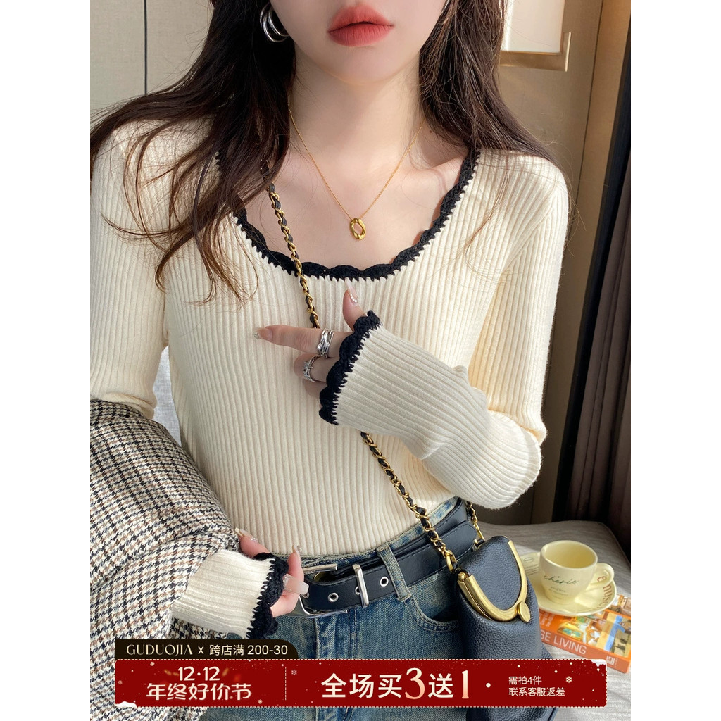 เสื้อด้านในแบบใหม่สำหรับผู้หญิง ทรงกระชับสไตล์ชาแนล ผลิตจากขนแกะคุณภาพสูง เหมาะสำหรับฤดูใบไม้ร่วงและฤดูหนาว