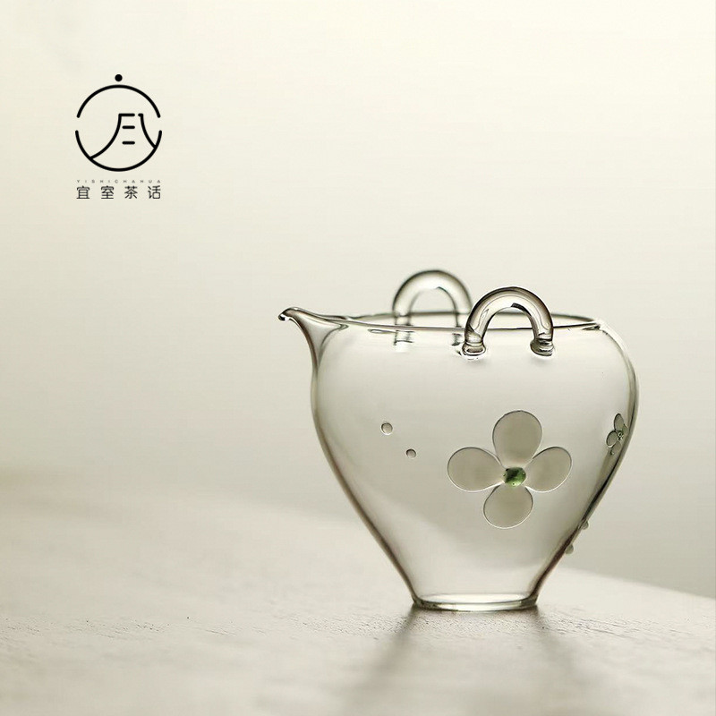 Yishi ชา Huayu แก้วทําด้วยมือถ้วยยุติธรรมสไตล์ญี่ปุ่นสดความโปร่งใสสูงแก้วทนความร้อนชาตู้ชาทะเล DBIW