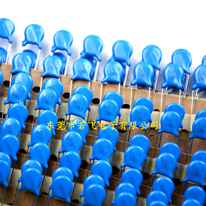 1,000 ชิ้นตัวเก็บประจุเซรามิค 103M2KV 2,000V เส้นผ่านศูนย์กลางแผ่น 9 มม.แรงดันสูง Porcelain แผ่นตัวเ