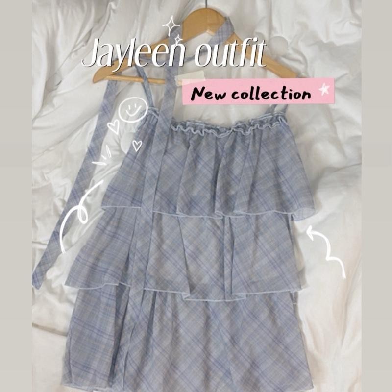 Jayleen Outfit – Sweet Layer เสื้อสายเดี่ยวระบายชั้นตัวยาว