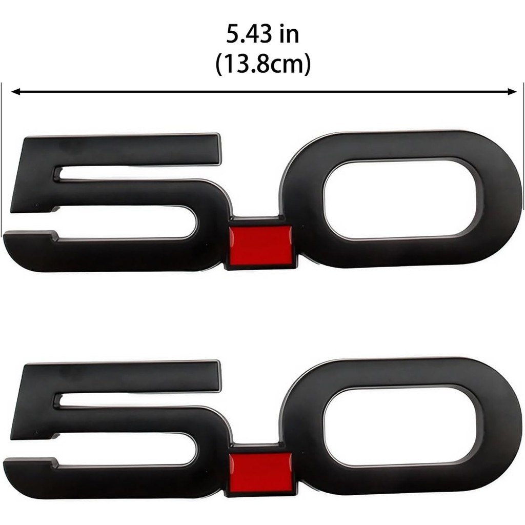 GT Accessories, 5.0 Badge - GT Emblem + 5.0 Emblems Decals Badge สําหรับ Mustang 2018 ถึง 2023 (GT5.
