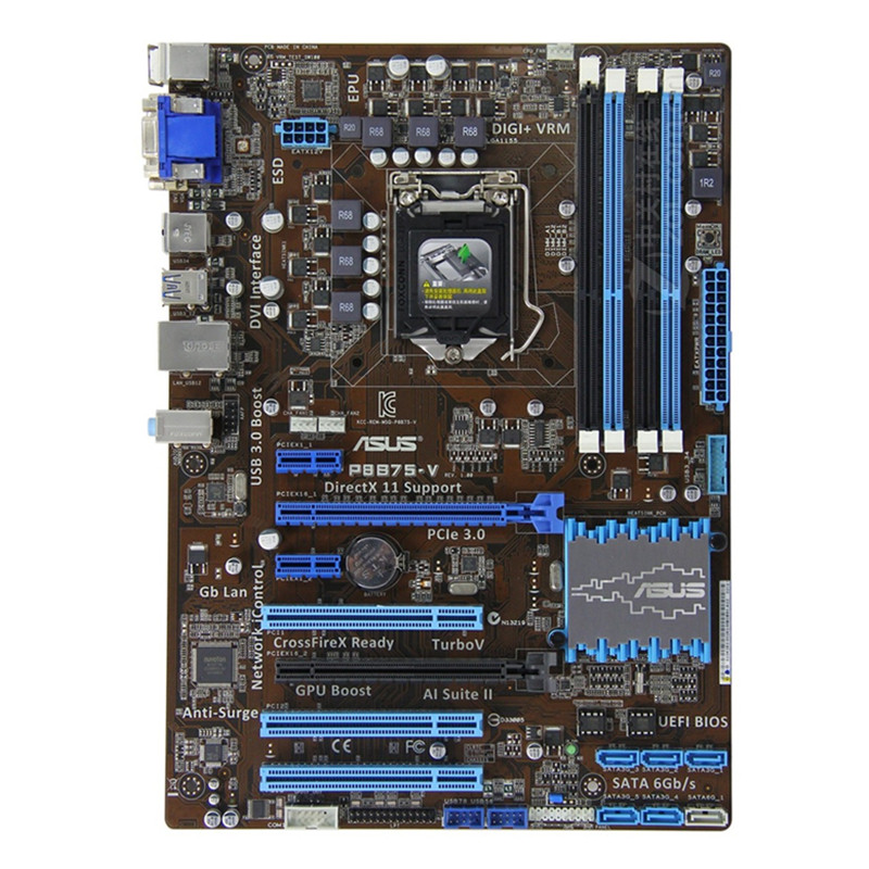 เดสก์ท็อป Asus/Asus P8B75-V เมนบอร์ด P8H77 บอร์ดขนาดใหญ่ 1155 พิน DDR3 P8Z77 H61-PLUS