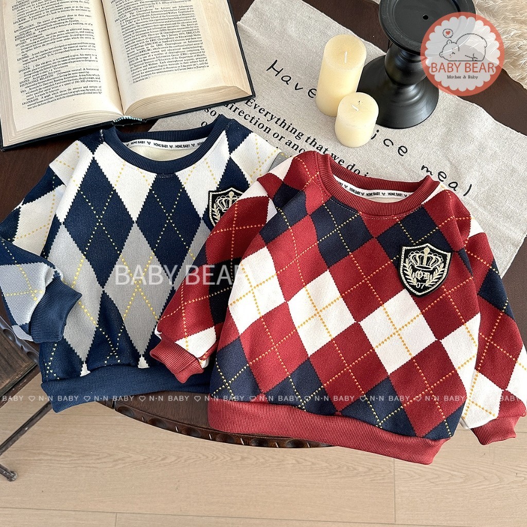 สเวตเตอร์เด็ก เสื้อกันหนาวเด็ก เสื้อกันหนาวแฟชั่น สไตล์เด็กอินเตอร์ ขนบุด้านใน ใส่อุ่นๆ