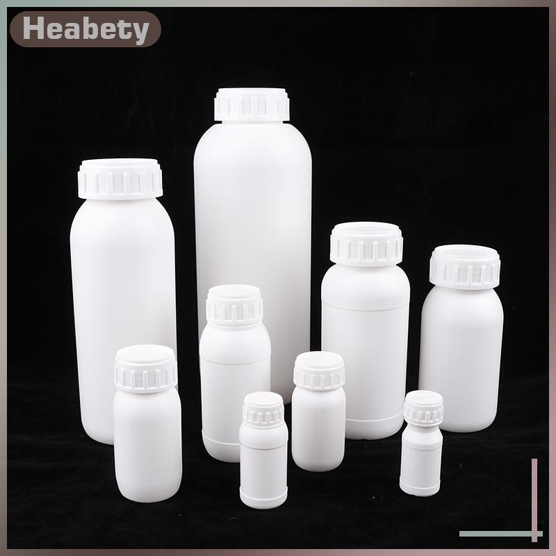 [ Heabety] 10ml-1000ml พลาสติก HDPE สีขาวขวดเปล่าซีล Pill Vials แท็บเล็ตแคปซูลคอนเทนเนอร์แบบพกพาที่เป็นของแข็ง [COD]