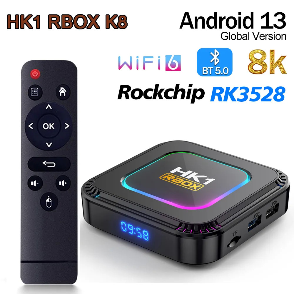 HK1 RBOX K8 ROCKCHIP瑞微core RK3528 AVS+ ott กล่องทีวี