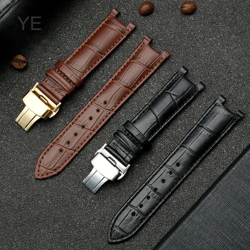 สายนาฬิกาหนังวัวแท้ระบายอากาศกันเหงื่อสําหรับ GC Gucci Guess Ya133309 GC1333 GC1335 YA1332 สายอ่อน 2