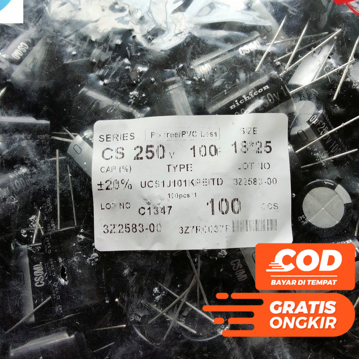 ELCO ELKO 100UF 100 UF 250V 250 VOLT CAPACITY