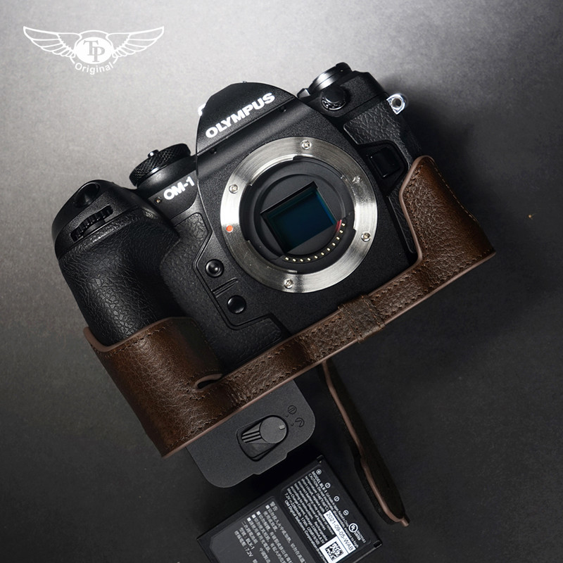 [ข้อเสนอพิเศษจากร้านใหม่] Olympus OM-1 Leather Case กระเป๋ากล้องหนังแท้ OM1 ii เคสป้องกันรุ่นที่สอง Cowhide Half Set Accessories