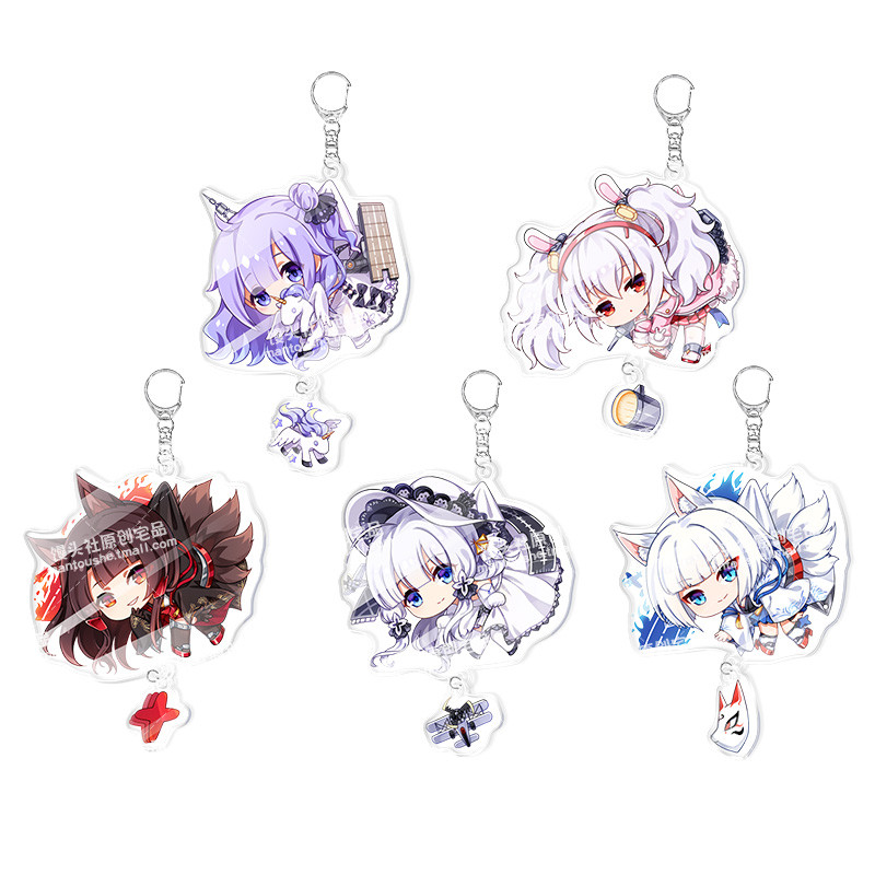 Mantou Club Animation Merchanted สองมิติ Azur Lane พวงกุญแจจี้อะคริลิคยูนิคอร์น Raffia