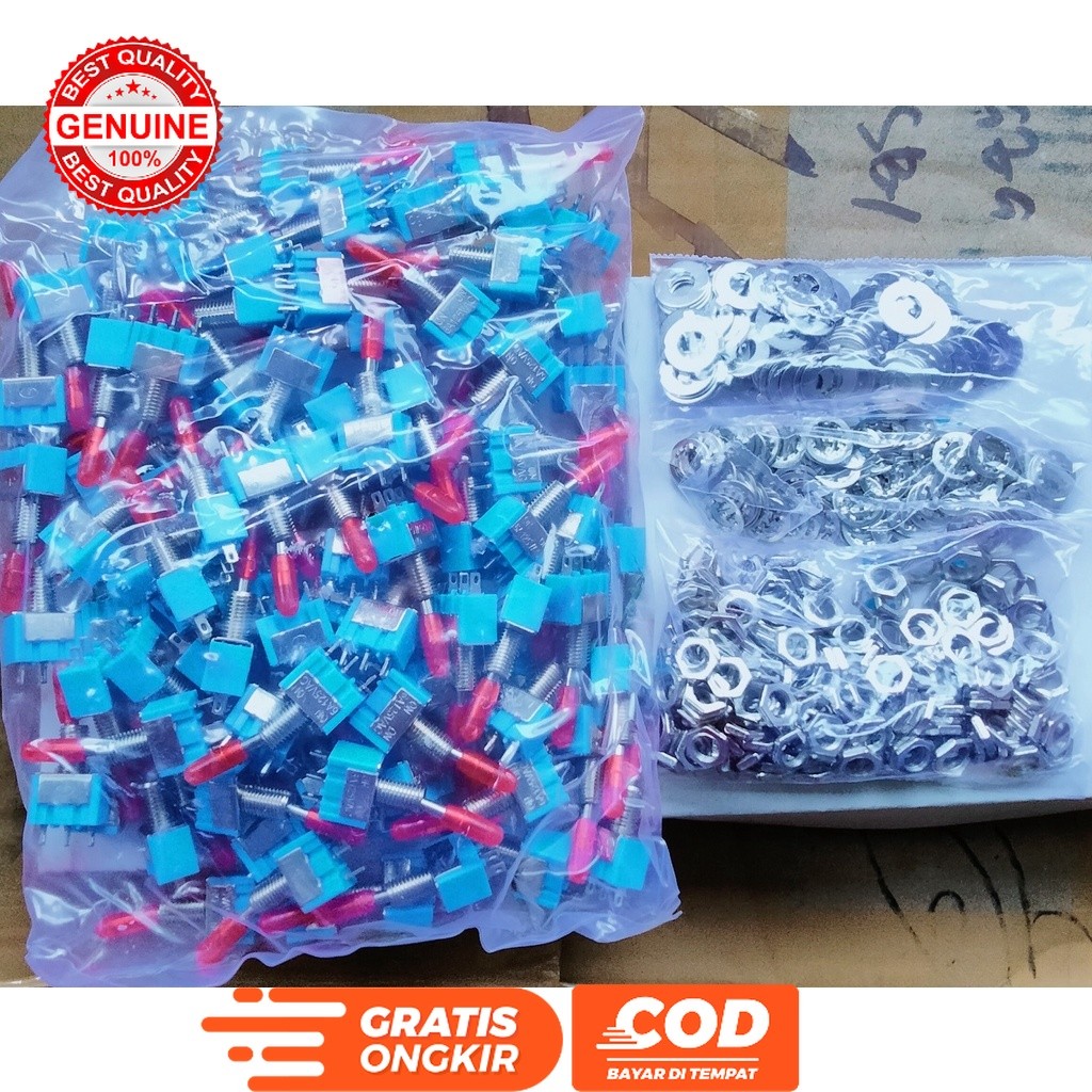 MERAH TOGGLE SWITCH TOGLE SWITCH TUV 3PIN 3 PIN ON OFF BLUE RED CAP