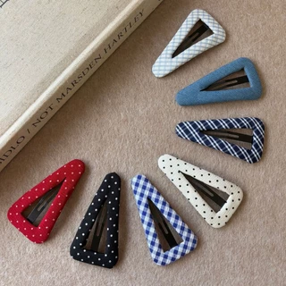 กิ๊บติดผมสไตล์เกาหลี Retro Polka Dot สีชมพูและขาว เหมาะสำหรับฤดูร้อน